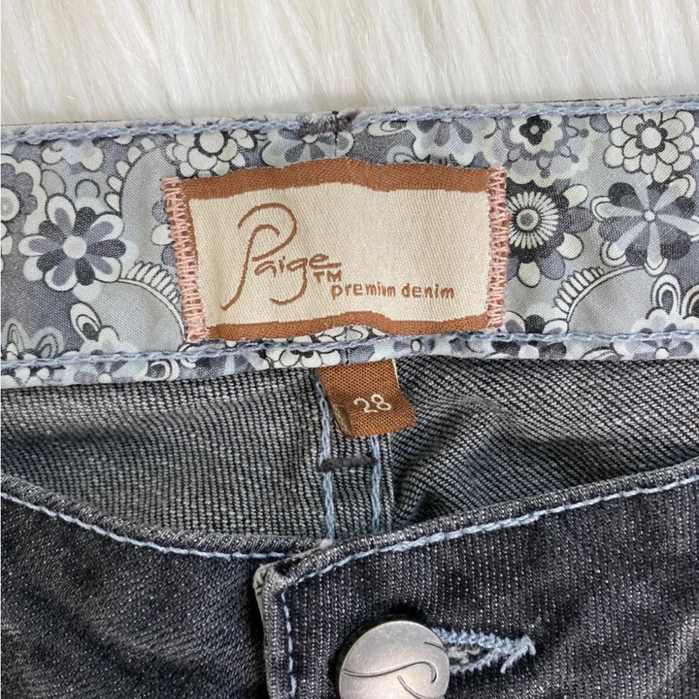 Paige Jeans Size 28 Gray Distressed Skinny Jeans 31x31 - Picture 5 of 7